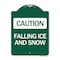 Signmission Designer Series Falling Ice and Snow, Green & White Aluminum Sign, 18" H, GW-1824-24286 A-DES-GW-1824-24286 - alternate 1